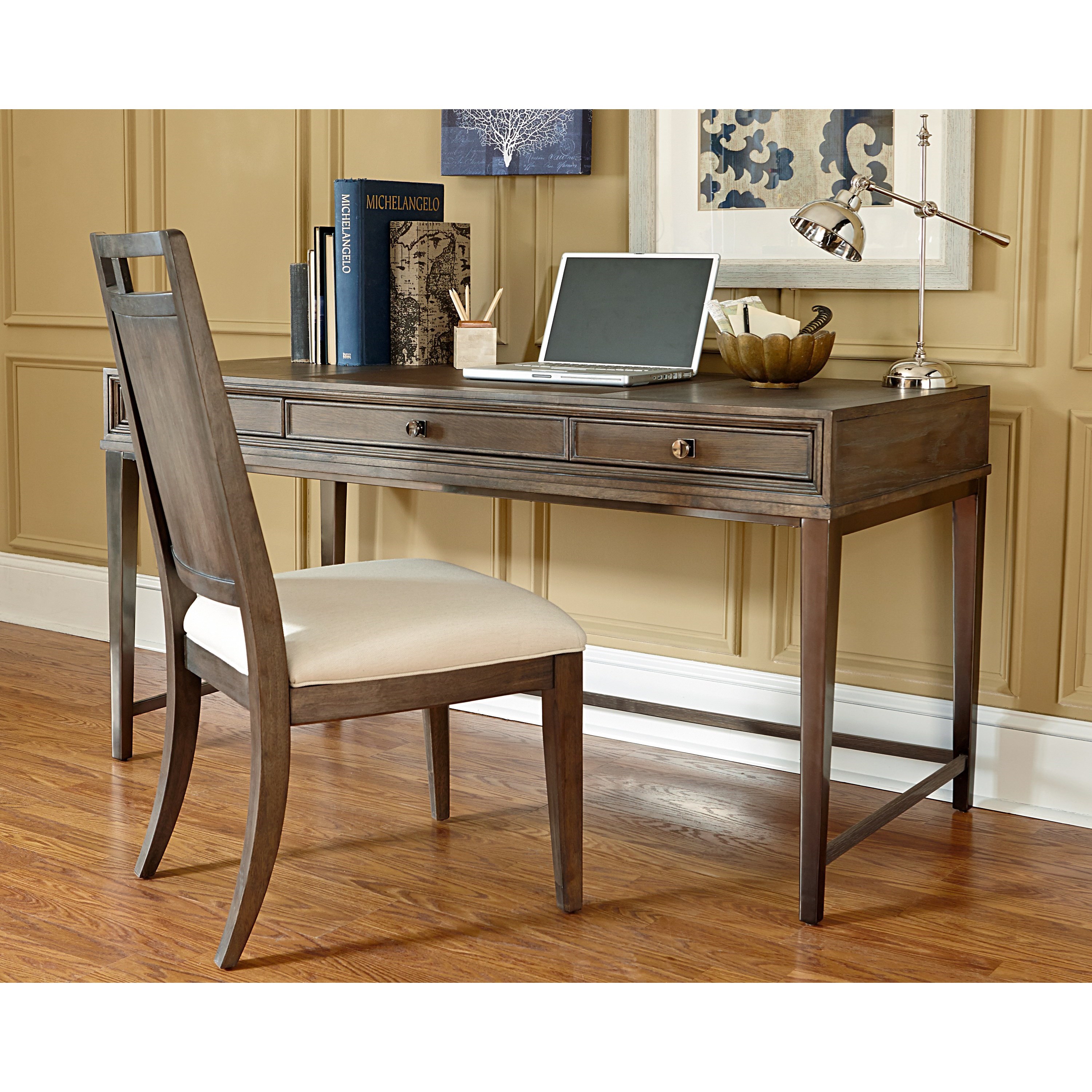 American Drew Park Studio Contemporary Writing Desk with 3 Drawers and